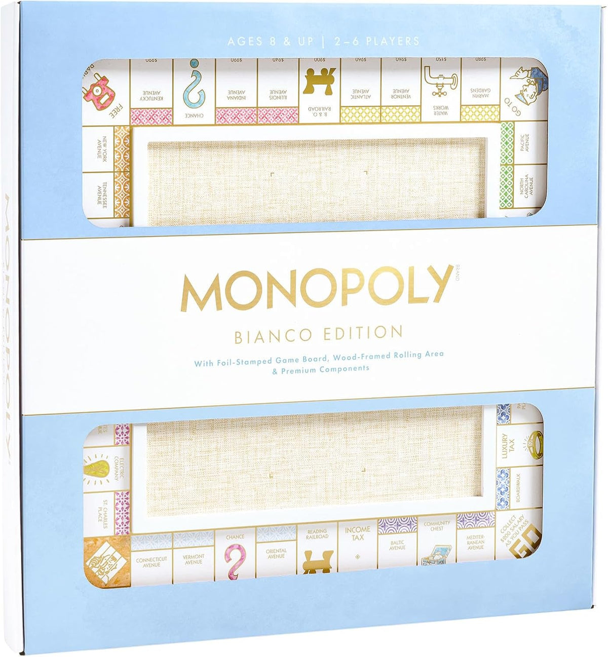 WS Game Company Monopoly Bianco Edition Deluxe White Wood Board Game Set
