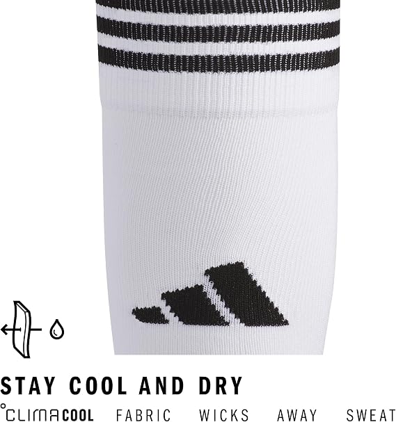 adidas Copa Zone Cushion Over-the-Calf Soccer Socks (1 Pair)- White/Black - Size M