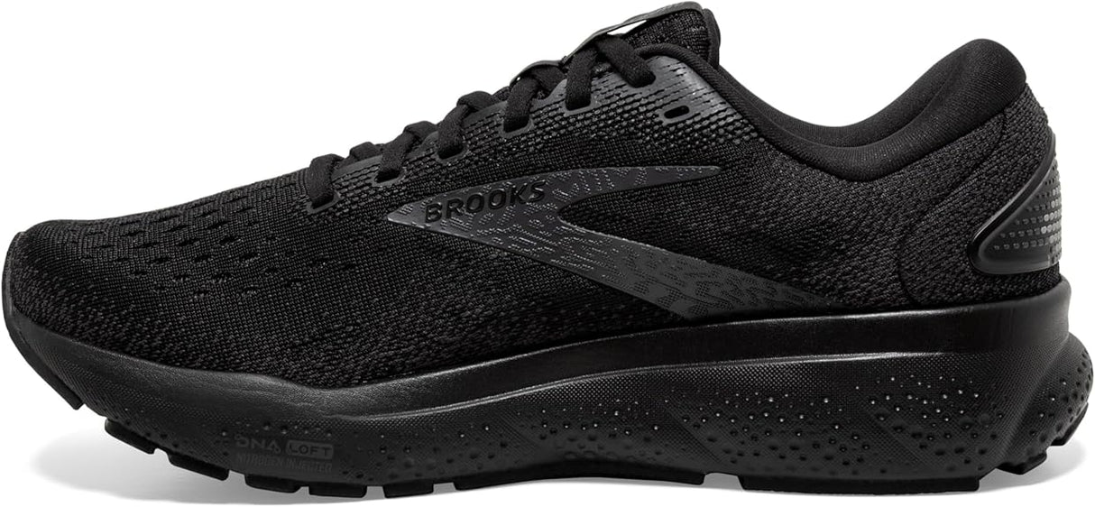 Brooks Men’s Ghost 16 Neutral Running Shoe - Black/Black/Ebony - Size 9.5 M