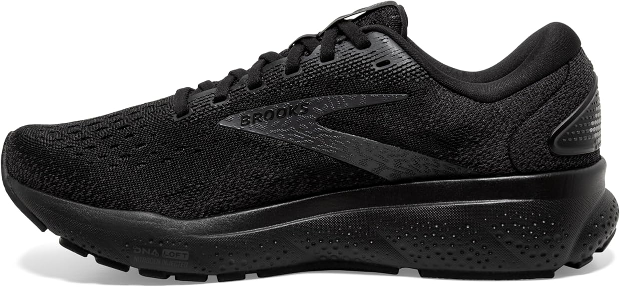 Brooks Men’s Ghost 16 Neutral Running Shoe - Black/Black/Ebony - Size 9.5 M