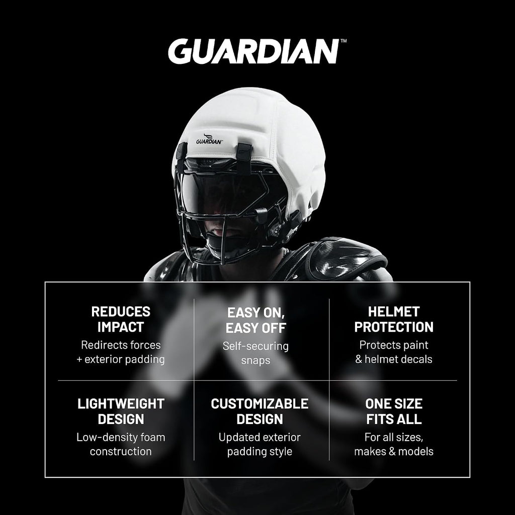 Guardian Cap XT 2.0, Red - Padded, Soft-Shell Helmet Cover for Football - Reduces Impact and Protects Helmets - Sleek Design - One Size Fits All for Youth, High School & College Players