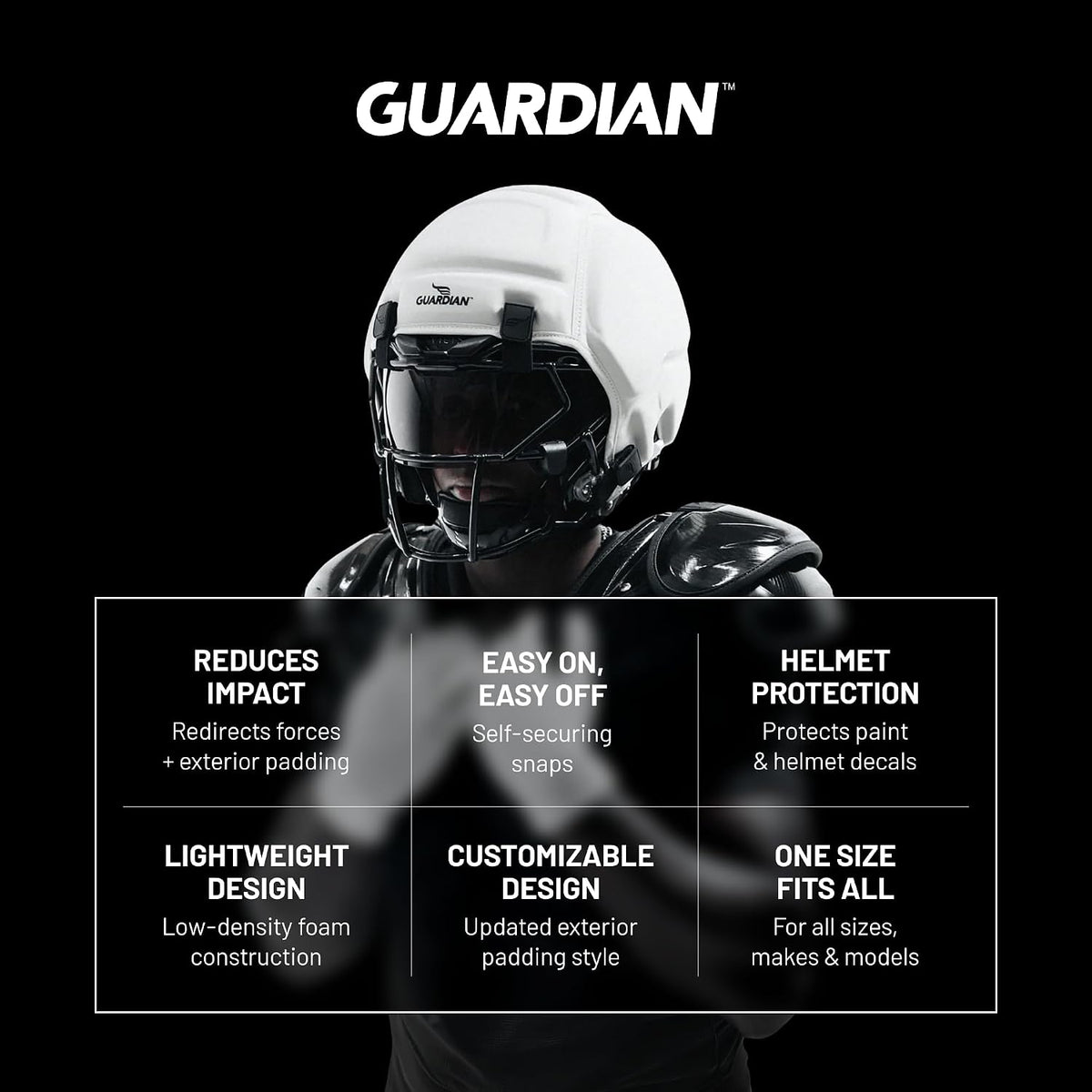 Guardian Cap XT 2.0, Red - Padded, Soft-Shell Helmet Cover for Football - Reduces Impact and Protects Helmets - Sleek Design - One Size Fits All for Youth, High School & College Players