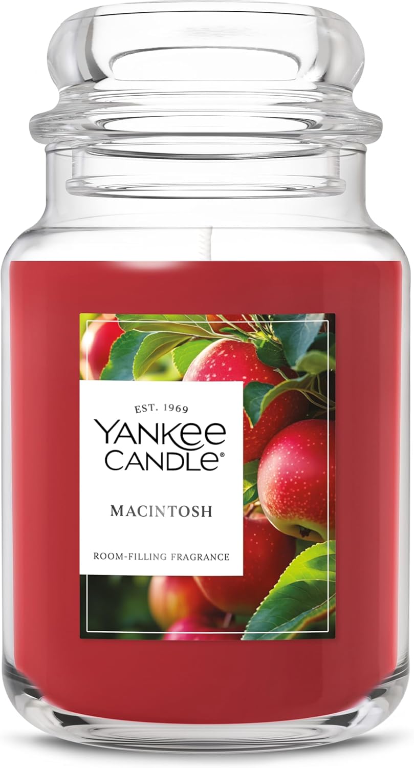 Yankee Candle Macintosh, Fall Scented Candle, 22oz Large Jar