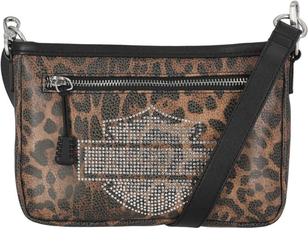 Harley-Davidson Women's Leopard Rhinestone Bar & Shield Hip Bag w/Strap - Item # MHW230/99