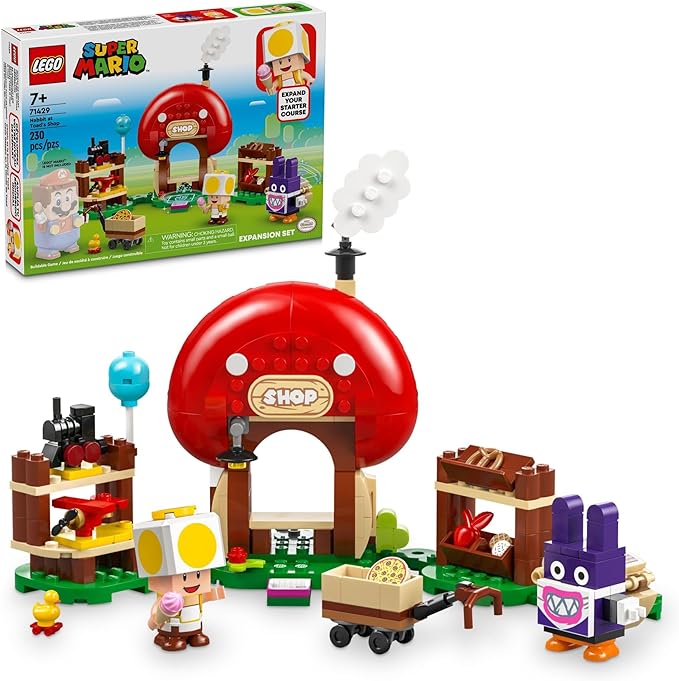 LEGO Super Mario Nabbit at Toad’s Shop Expansion Set, Build and Display Toy for Kids, Video Game Toy Gift Idea for Gamers, Boys and Girls Ages 7 and Up, 71429