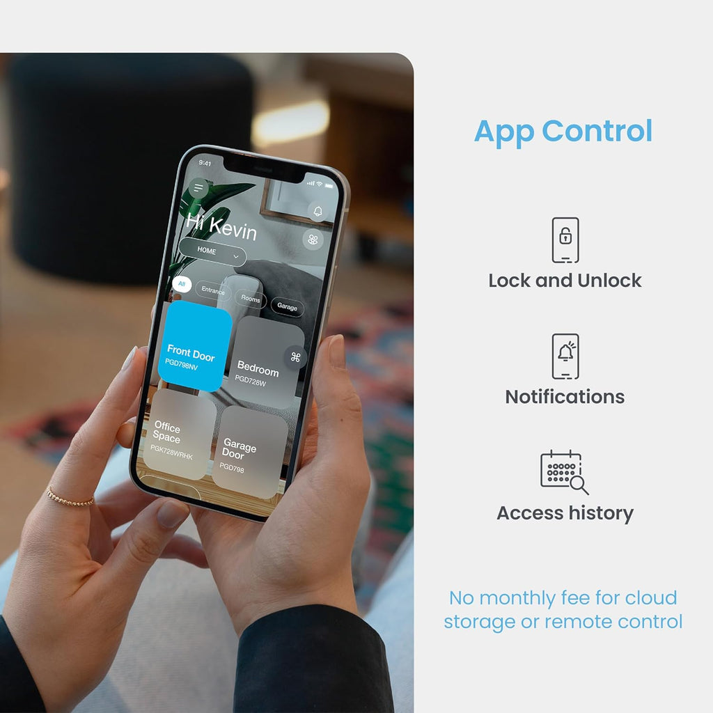 Lockly Secure Pro Zeno Series Smart Door Lock,Fingerprint Keyless Entry Door Lock for Front Door with Apple Home Key,Built-in Wi-Fi,Auto Lock, App Remote Control,IP65 Waterproof,Easy Installation