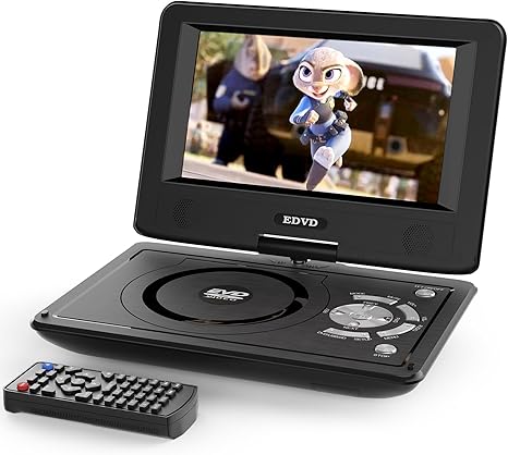 11.5" Portable DVD Player for Kids and Car, 9.5" Swivel HD Screen with 4-6 Hours Built-in Battery, Support Sync Screen to TV, Support SD Card/USB/Multiple Disc Formats