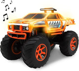 Monster Truck with Lights & Sounds, Motorized Orange Truck for Boys, Girls, Toddlers 3+