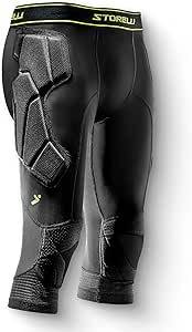 Storelli Sports BSGK34LEG2BKYL - BodyShield GK 3/4 Leggings Black, Youth - Large