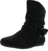 Forever Link Women's Fashion Mid-Calf Flat Heel Side Zipper Slouch Boots Booties Size: 6