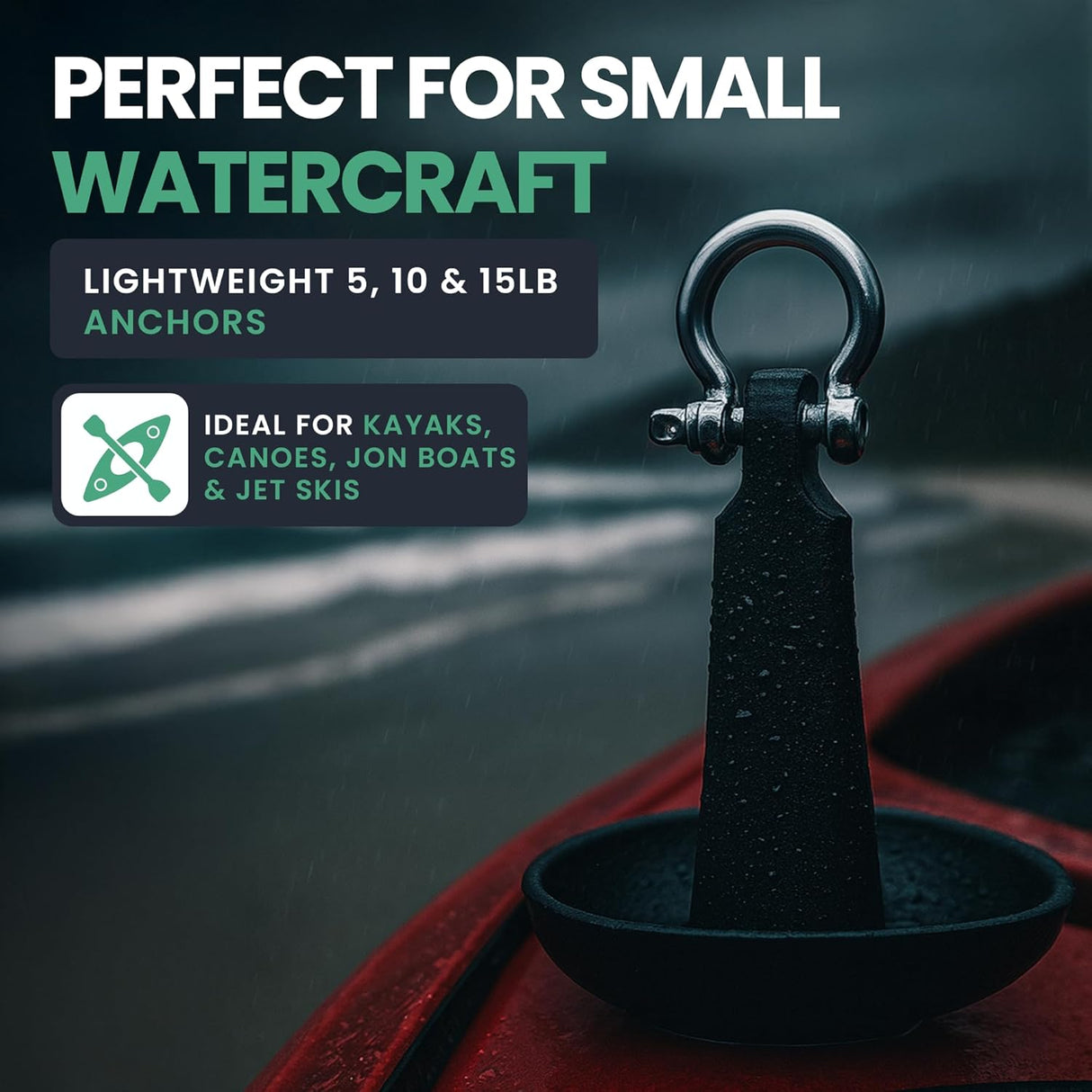 Newport Premium 15lb Mushroom Anchor Kit w/Bag, Rope, Buoy, & Stainless Hardware