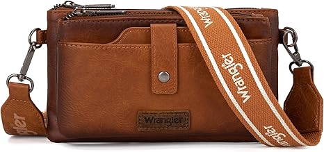 Wrangler Crossbody Wallet Purses for Women Multi-function Card Holder Wallet with Double Layer Small Purse WG120-209BR