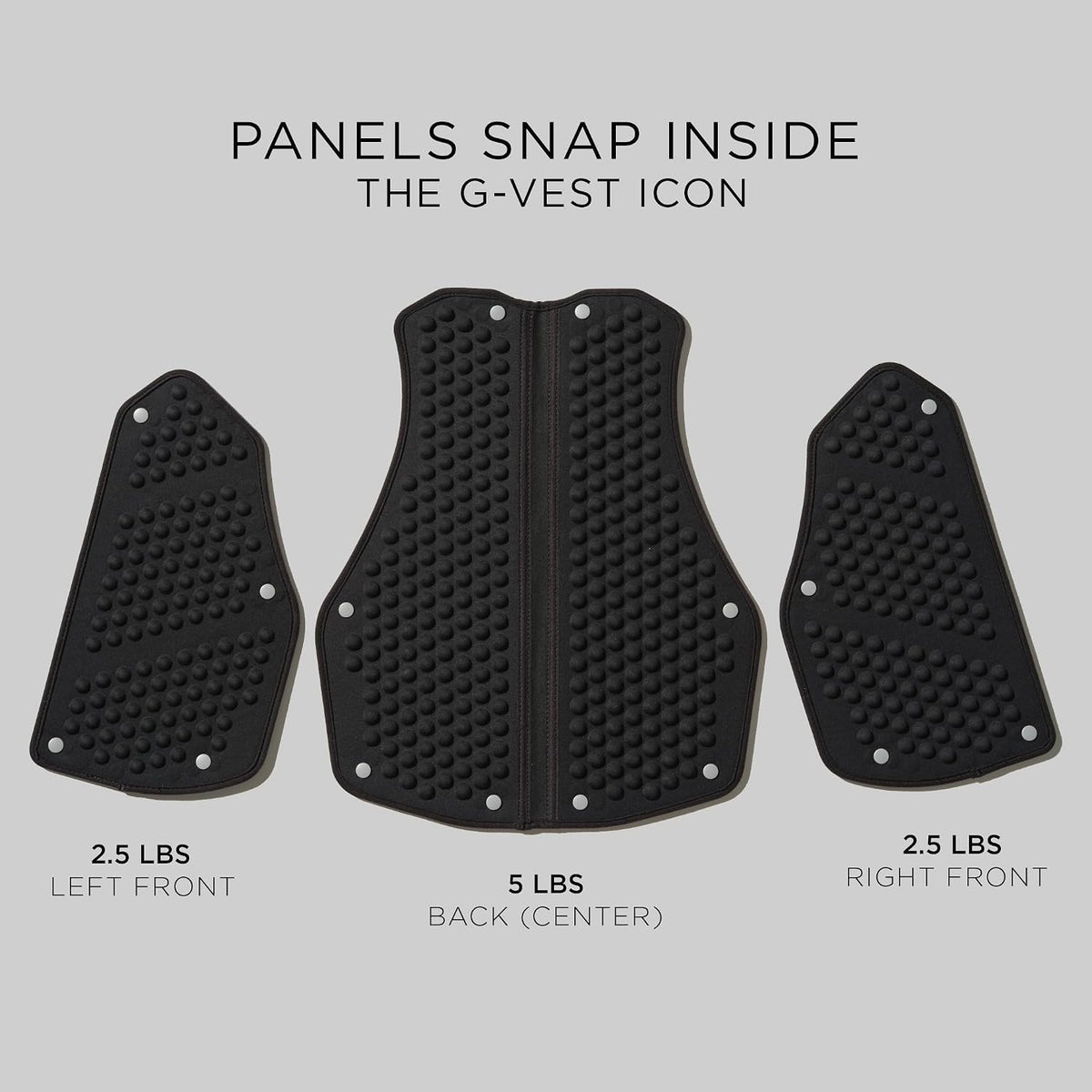 OMORPHO Men's G-Pack Adjustable Weight Inserts | Snap-In Panels for G-Vest Icon | Size L - XXL