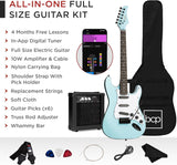 Best Choice Products - Beginner Electric Guitar Kit w/ Case, 10W Amp, Tremolo Bar - 39in - Powder Blue
