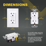 20A GFCI Outlet, ETL Listed, Tamper-Resistant GFI Duplex Receptacle with LED Indicator, Self-Test Ground Fault Circuit Interrupter with Wall Plate, White, 10 Piece
