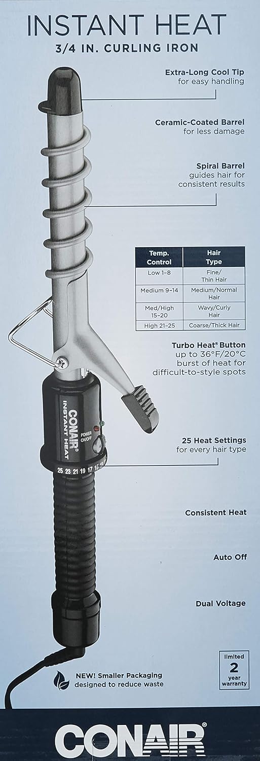 Conair Instant Heat Spiral 3/4-Inch Curling Iron