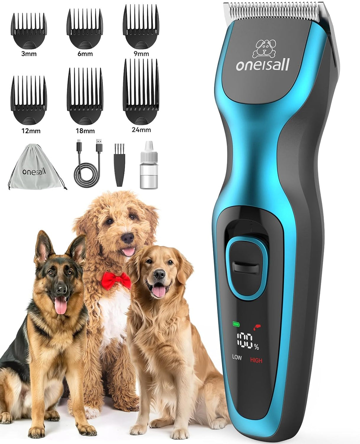 oneisall Dog Clippers for Grooming 2-Speed Super Power Dog Clippers(New Open Box)