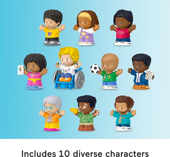 Fisher-Price Little People Toddler Toys Classroom Figures 10-Piece Set for Preschool Pretend Play for Kids Ages 1+ Years(New Open Box)