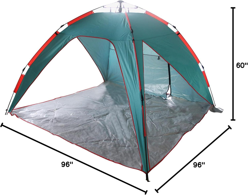 BLISS HAMMOCKS Pop-Up Beach Tent and Carry Bag - Teal/Orange