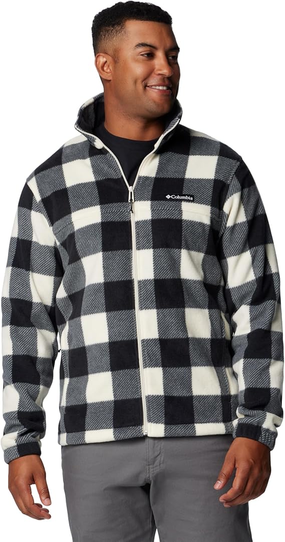 Columbia Sportswear Steens Mountain Printed Jacket, Chalk Check Print 2 - Men's M