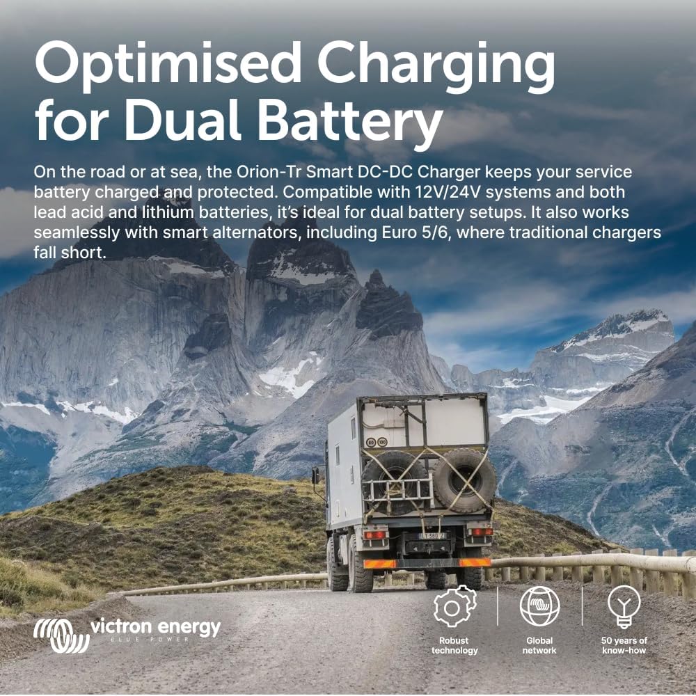 Victron Energy Orion-Tr Smart DC to DC Charger (Bluetooth) 12/12V 30A 360W | Battery Charger for Dual Battery Systems - Non-Isolated