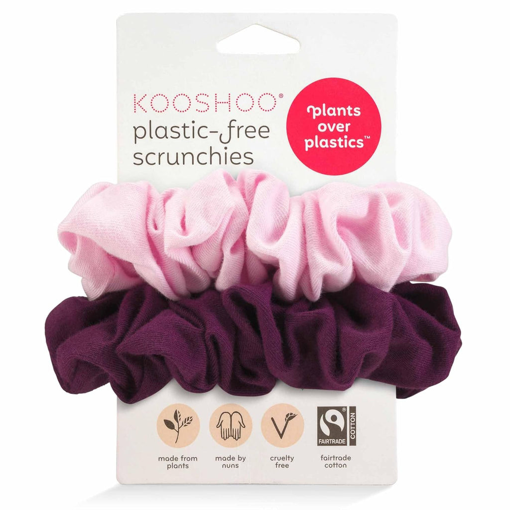 KOOSHOO Plastic Free Scrunchies - Pink/Beet - 2ct
