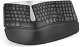 Nulea RT04 Wireless Ergonomic Keyboard, 2.4G Split Keyboard with Cushioned Wrist and Palm Support, Arched Keyboard Design for Natural Typing, Compatible with Windows, Mac(OPEN BOX)