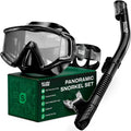 Pano 3 180° Panoramic Dive Mask with Top Snorkel - Black