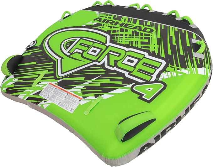 Airhead G-Force 4 Inflatable Towable Tube | 2-4 Rider Models | Dual Tow Points | Full Nylon Cover | Kwik-Connect | Patented Speed Valve   NEW OPEN BOX