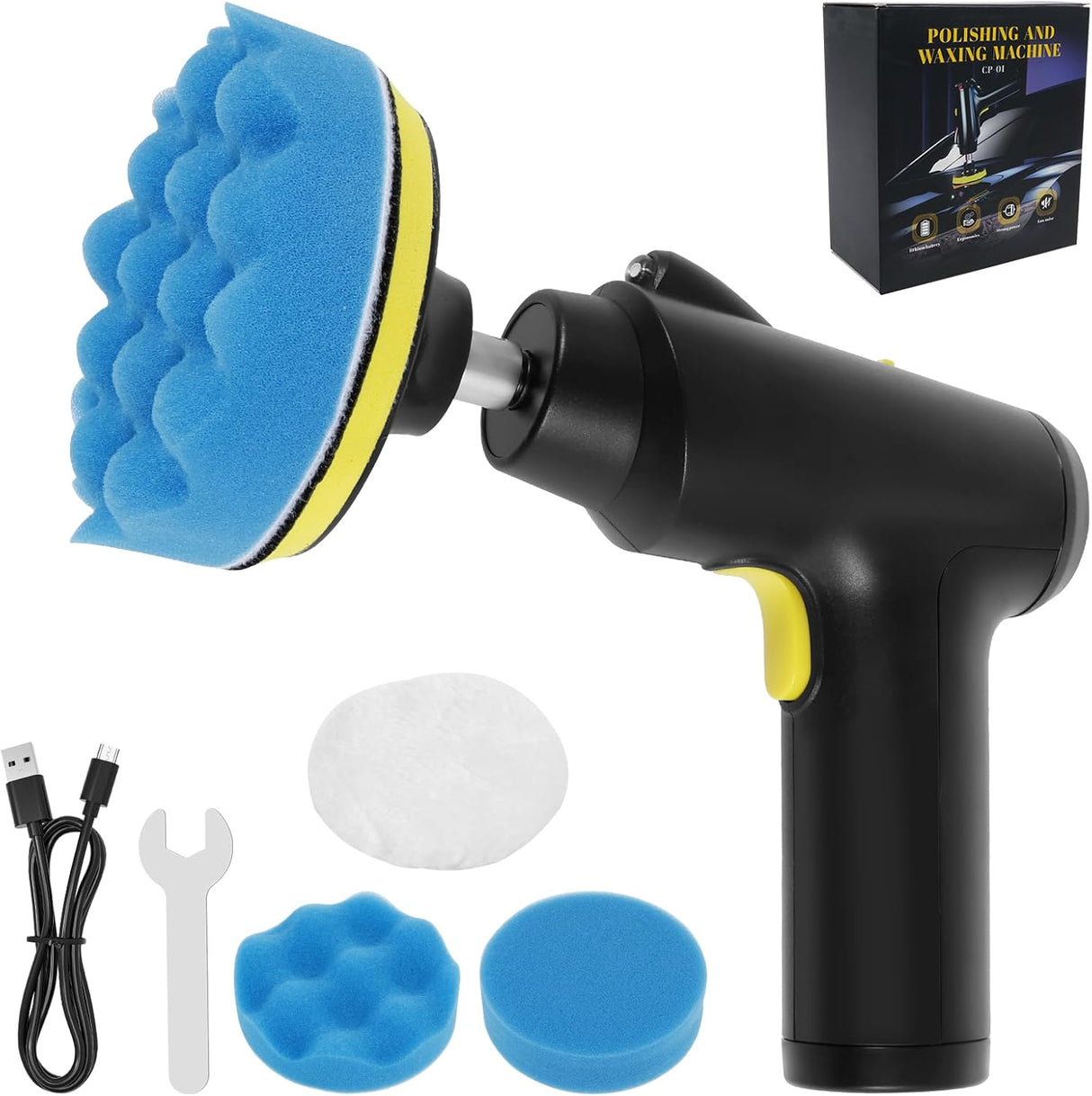6.8 Inch Cordless Car Buffer Polisher with 4000 mAh High-capacity Battery