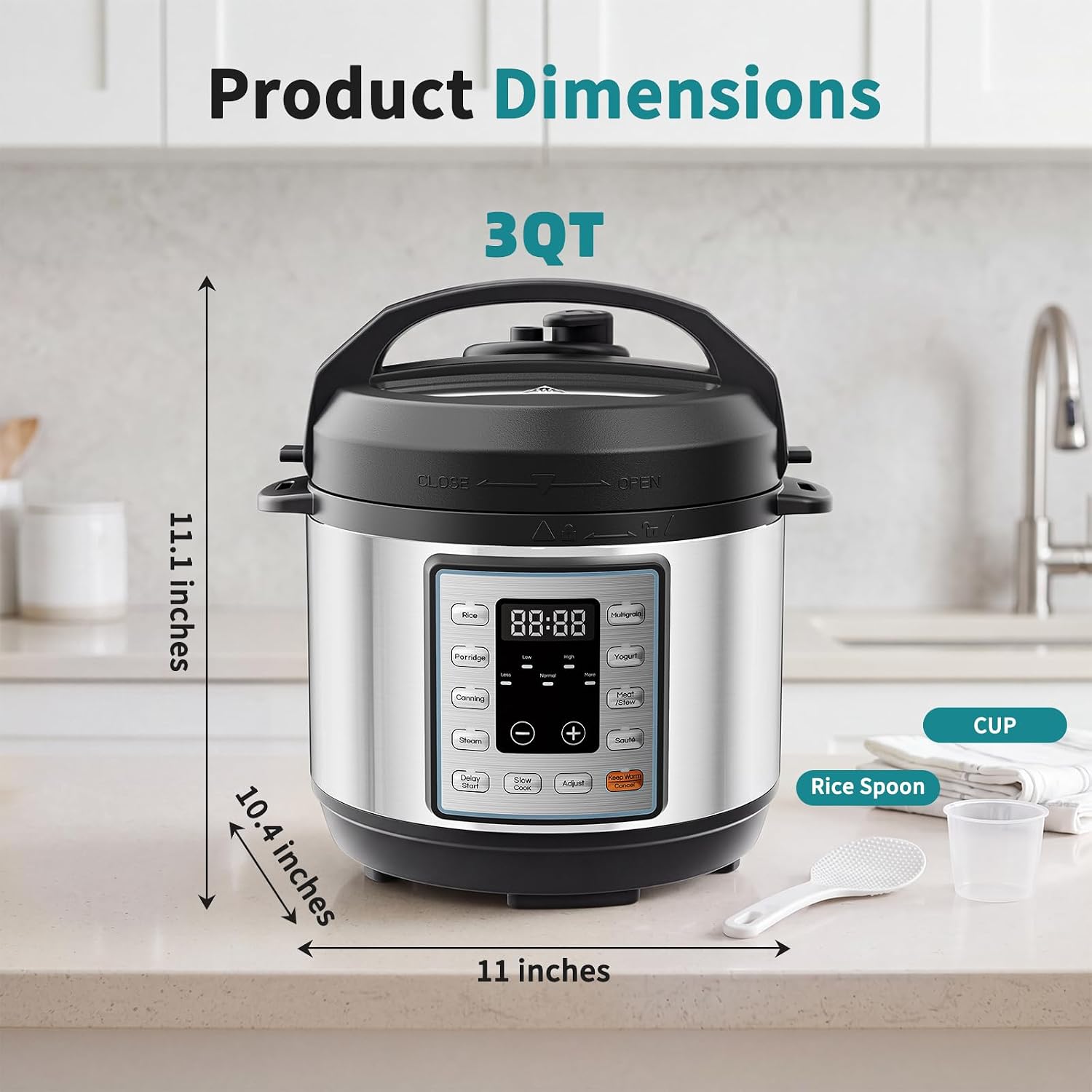 OLIXIS 10-In-1 Electric Pressure Cooker (Model AH-YLG95DY-3SR)-Silvery