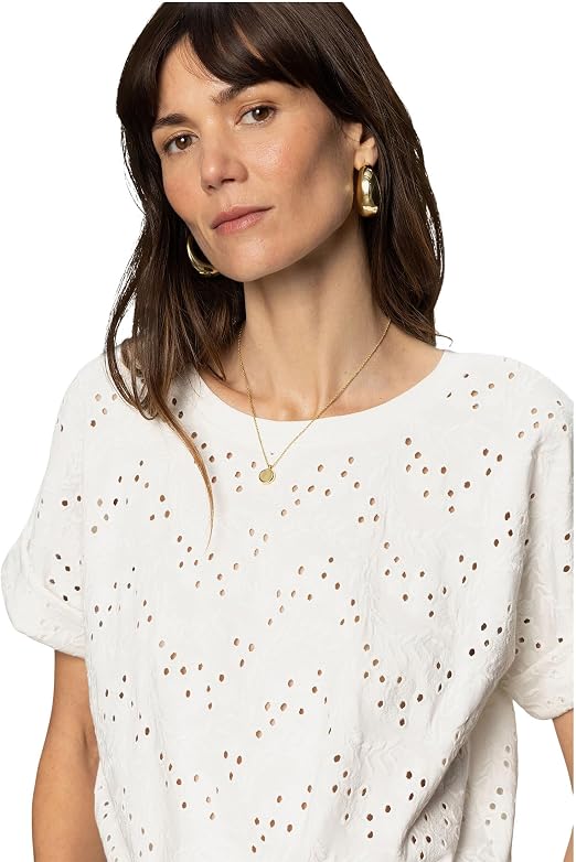 Sanctuary - Women's All Day Eyelet Tee - Bleached White - XXS