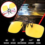 BLUE CUT Clip on Polarized Night Vision, Driving Sunglasses UV 400 Blocker To Wear Over Prescription Glasses (OPEN BOX)