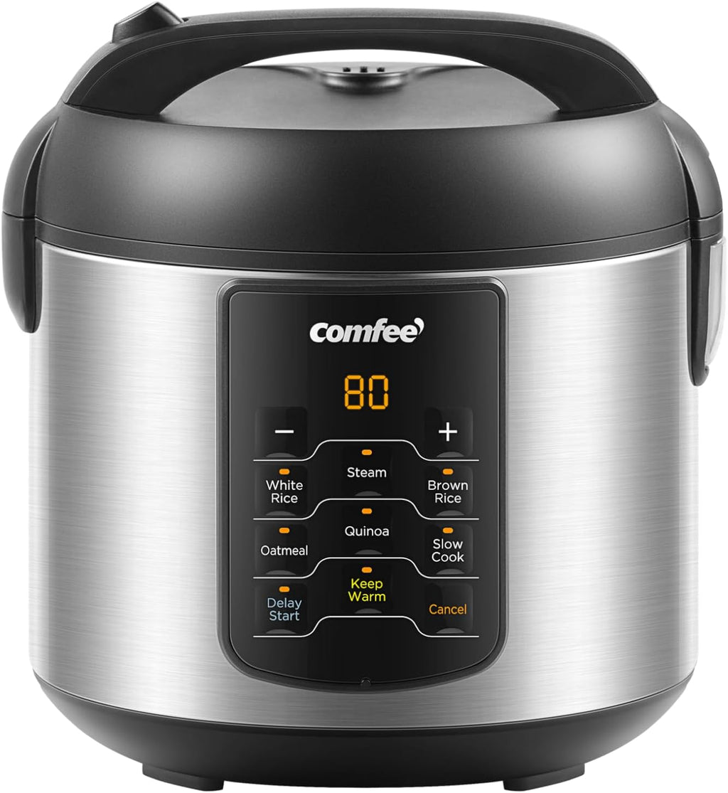 COMFEE' Rice Cooker with 6 Functions, 4-Cups Uncooked Rice