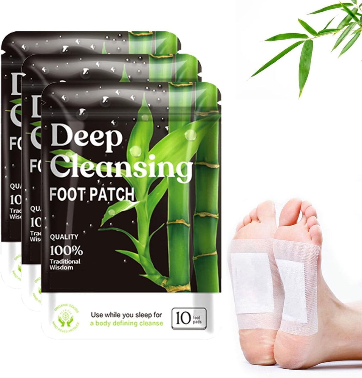 Deep Cleansing Foot Pads - 3 x (10 in pack) = 30 Total