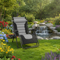 Best Choice Products - Oversized Padded Zero Gravity Chair, Folding Recliner w/ Headrest, Side Tray - Gray/Black