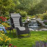 Best Choice Products - Oversized Padded Zero Gravity Chair, Folding Recliner w/ Headrest, Side Tray - Gray/Black