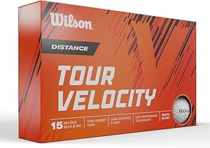 WILSON Tour Velocity Distance Golf Balls - 15 Pack, White