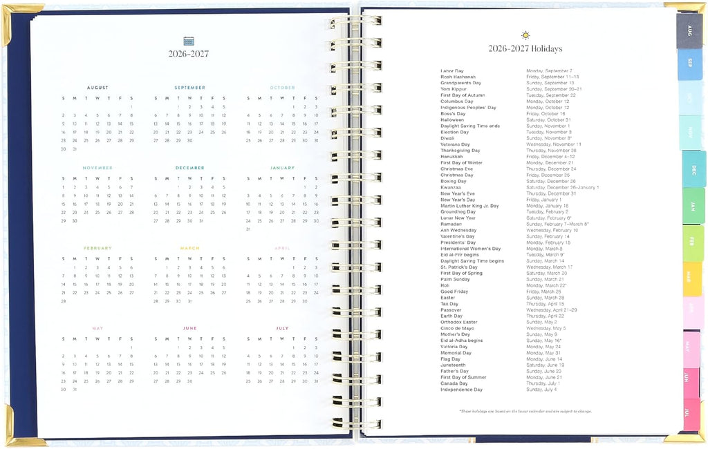 2026-2027 Spiral Daily Simplified Planner - by Emily Ley- Carolina Trellis