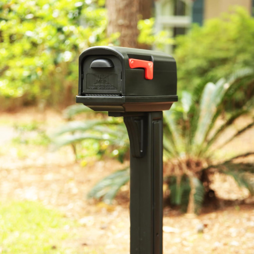 Architectural Mailboxes Classic Plastic, Dual Access, Mailbox and Post Kit, GCL100BAM, Black, Medium Capacity