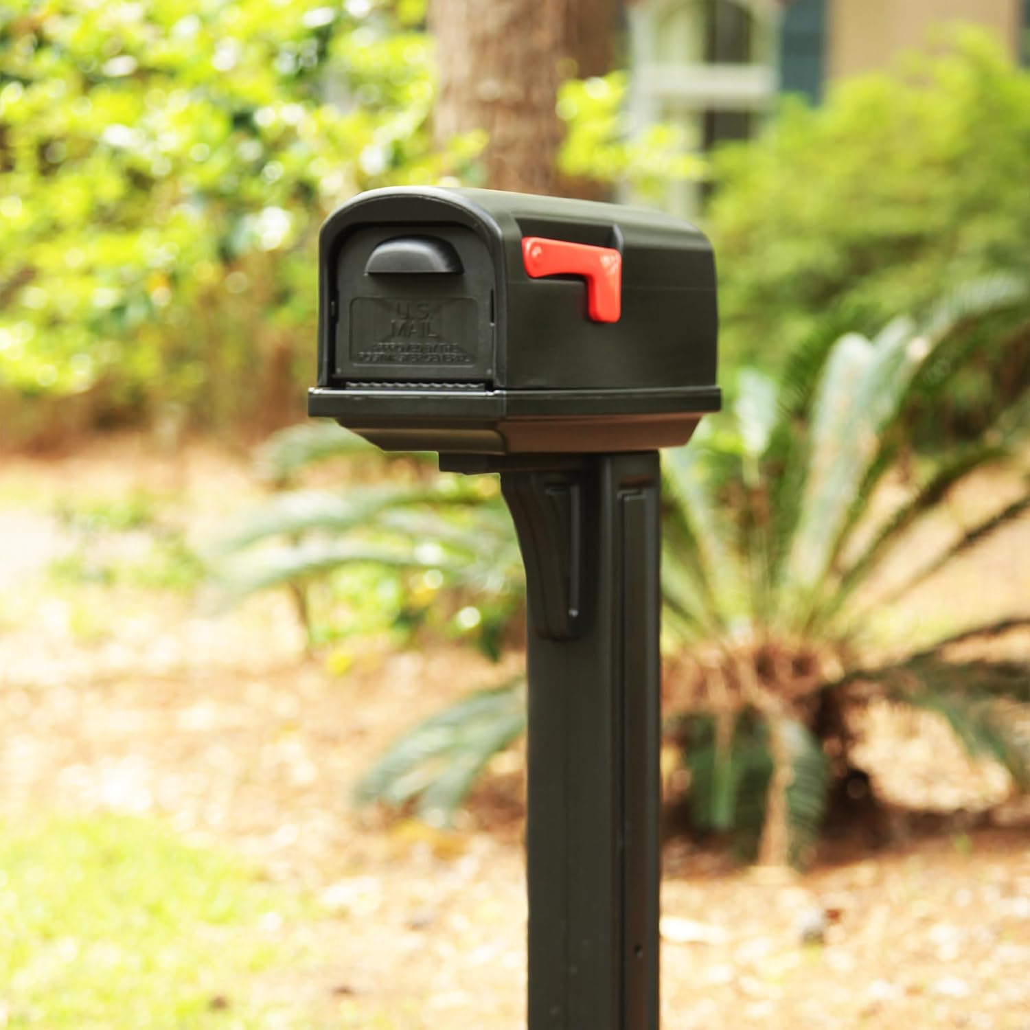 Architectural Mailboxes Classic Plastic, Dual Access, Mailbox and Post Kit, GCL100BAM, Black, Medium Capacity
