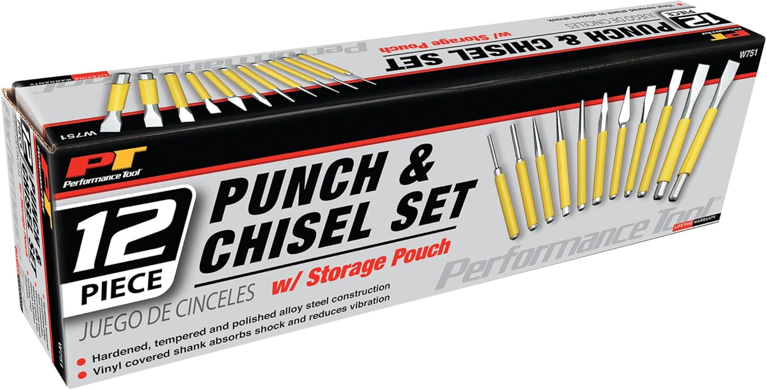 Performance Tool W751 12-Piece Chisel and Punch Set