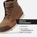 MEN (11) BRUNT Marin BRUNT Toe (Comp Toe) - 6" Waterproof Reinforced Wedge Work Boot - EH Rated - Slip + Oil Resistant - Adjustable Width System
