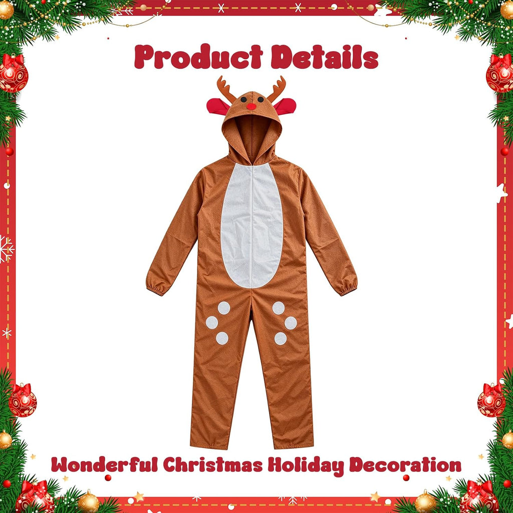12 ft Skeleton Christmas Costume Set Xmas Deer Skeleton Outfit Clothes