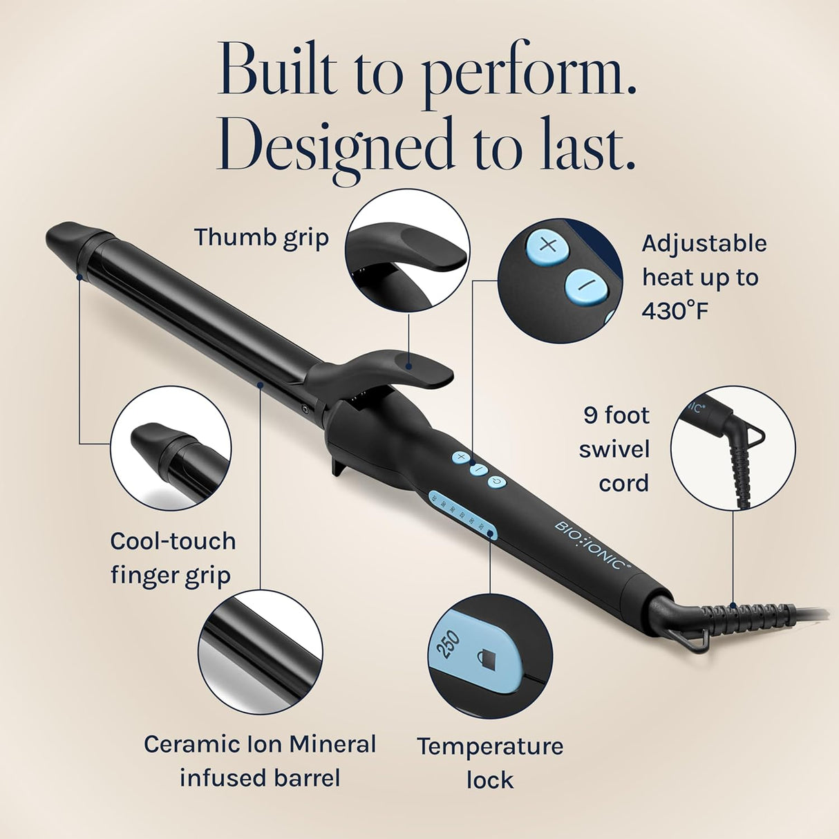 Bio Ionic Long Barrel Styler,Curling Iron with Moisture Heat Technology & NanoIonic MX, Verstatile Curling Wand