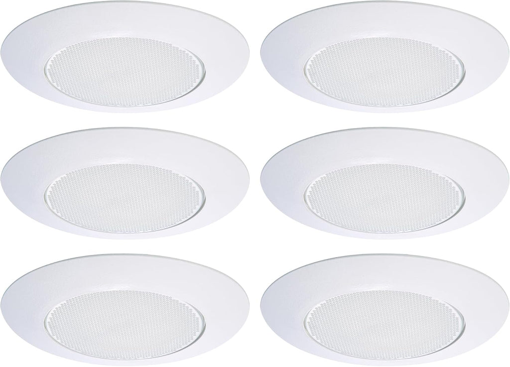 HALO 70PS Recessed Light Trim with Frosted Albalite Lens, White, 6 in. (6 Pack)