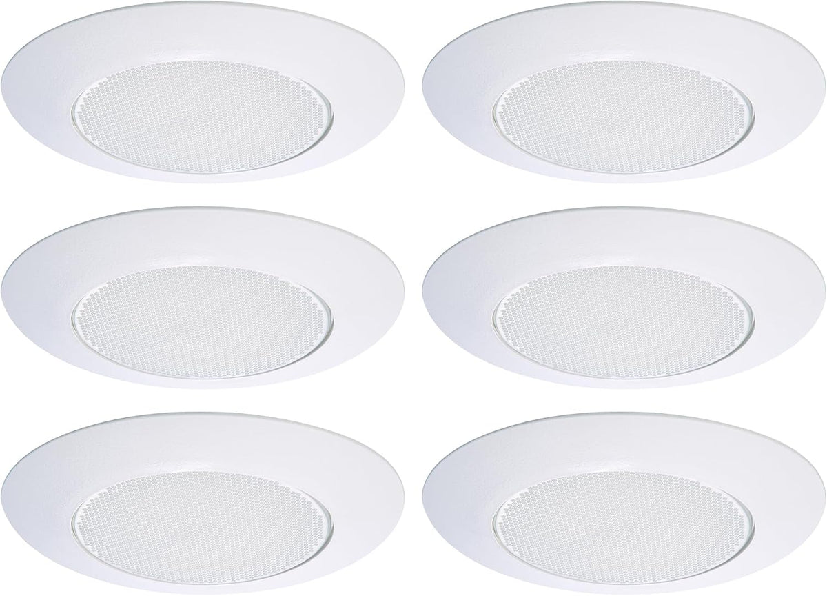HALO 70PS Recessed Light Trim with Frosted Albalite Lens, White, 6 in. (6 Pack)