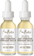 SheaMoisture Overnight Face Oil for All Skin Types 100% Virgin Coconut Oil for Daily Hydration 1 oz,(Pack of 2)