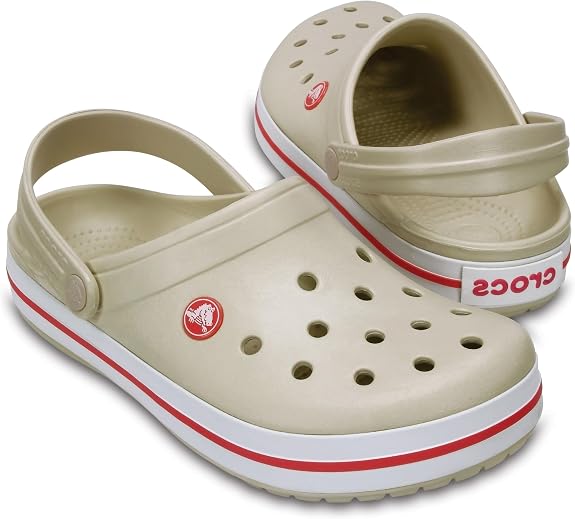 CROCS Unisex-Adult Crocband Clog - Stucco/Melon - W11/M9