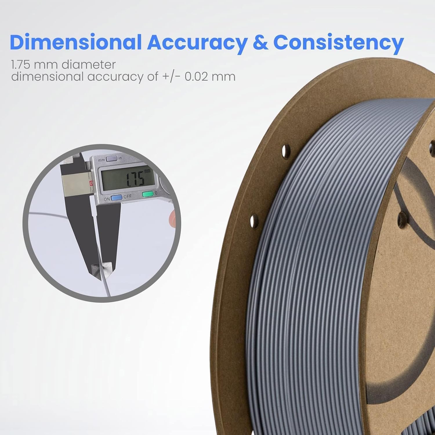 ELEGOO PLA 3D Printer Filament 1.75mm Space Gray 1KG